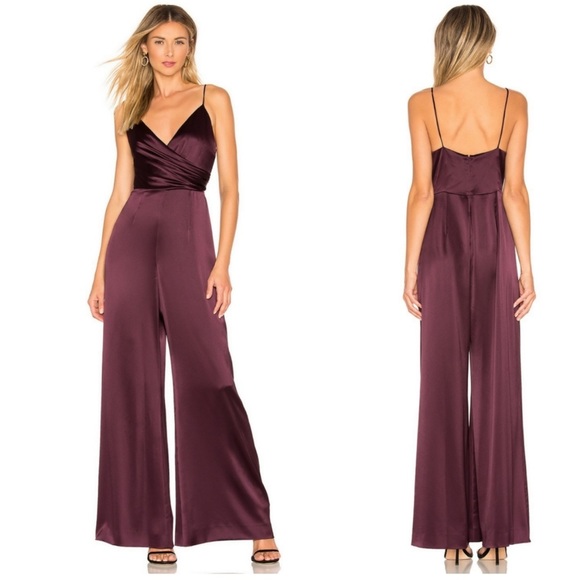 Jill Stuart Side Draped Jumpsuit in Port